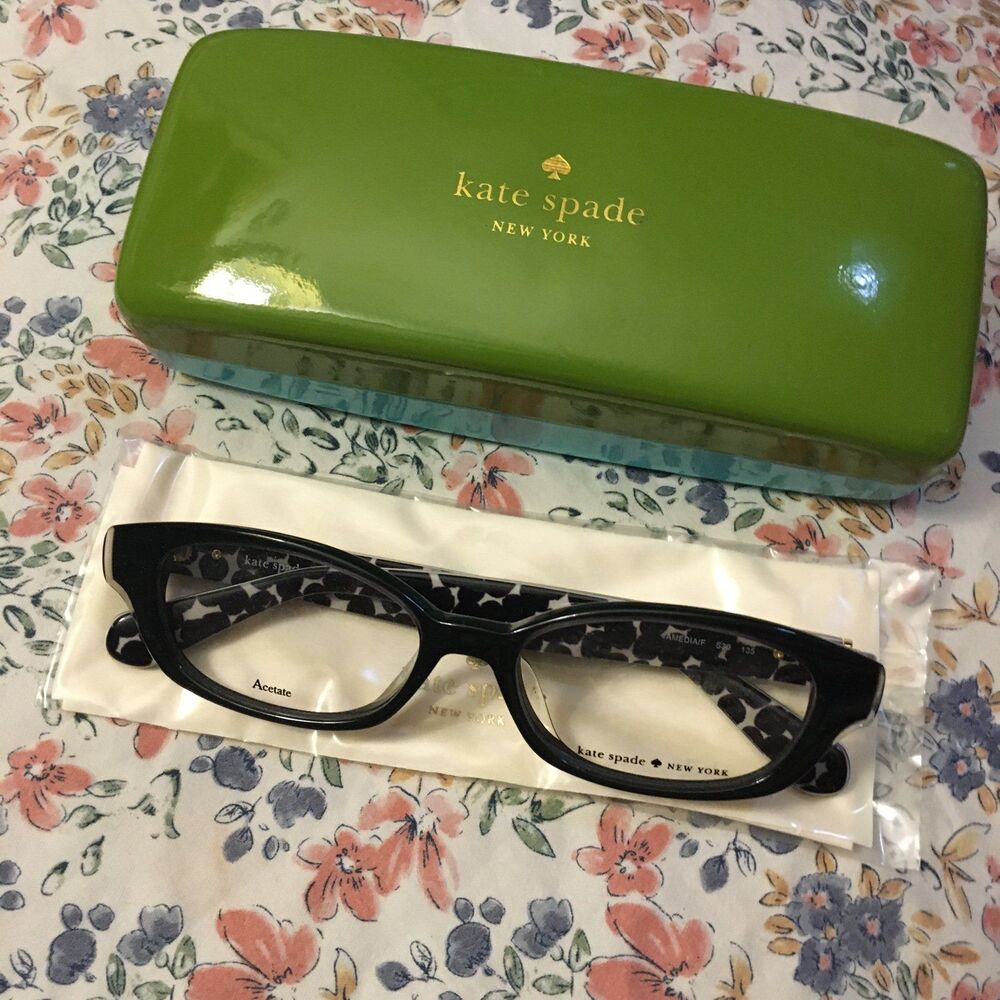 Kate Spade New York Amedia Black Eyeglasses Rx new - never used with case